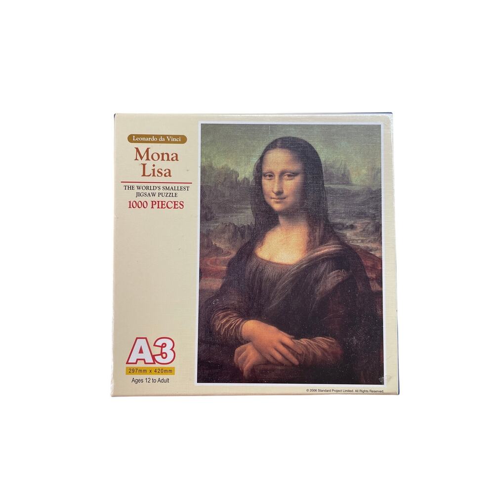 TOMAX Mona Lisa World’s Smallest Jigsaw Puzzle 1000 Pieces Sealed 11.7” x 16.5”